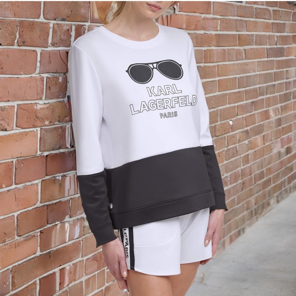 Karl Lagerfeld Paris Black and White Sweatshirt